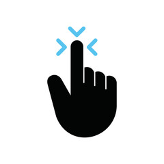 Gesture finger touching on the screen or interface technology screen in different directions, Vector, Illustration.
