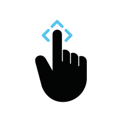 Gesture finger touching on the screen or interface technology screen in different directions, Vector, Illustration.