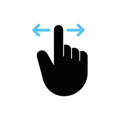 Finger gesture swipes left and right, Vector.