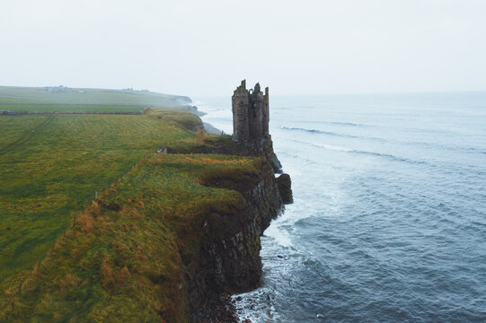 Castle Ruin at the edge of the ocean 