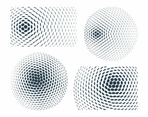 Set of abstract spheres. Element, emblem or icon. Vector for cover, banner, brochure, poster or flyer.