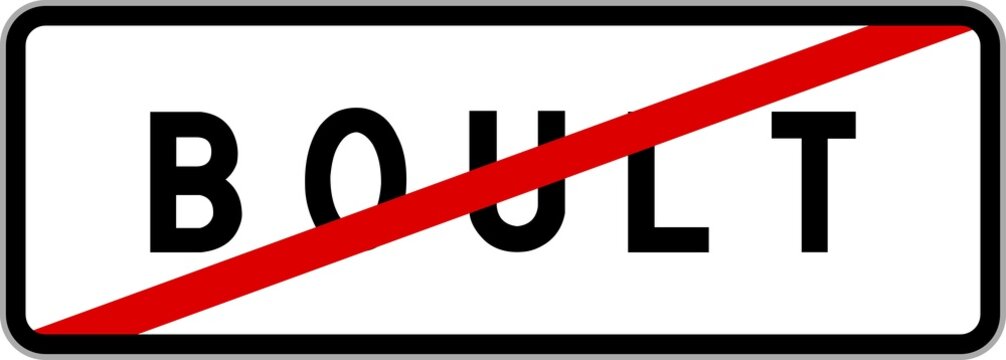 Panneau sortie ville agglom&eacute;ration Boult / Town exit sign Boult