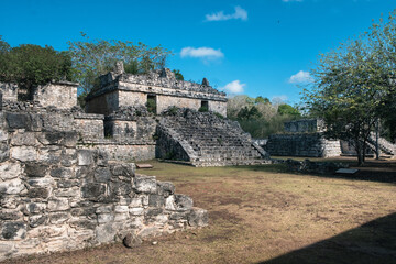 Fototapeta na wymiar Maya Ruins at Ek balam in the jungle
