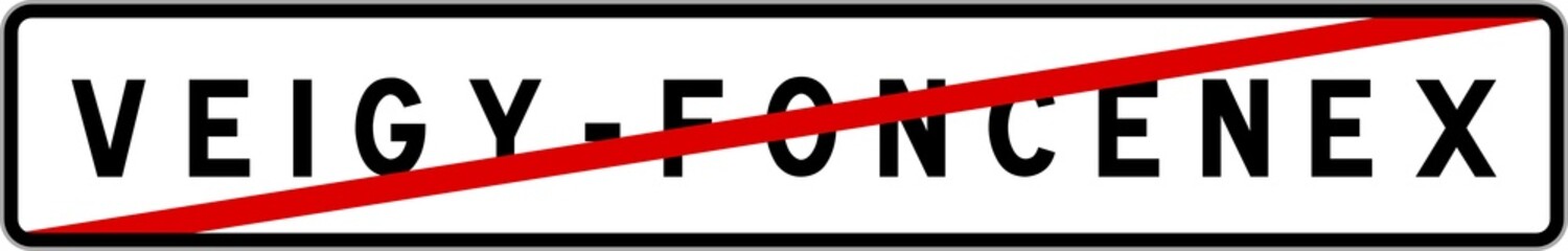 Panneau sortie ville agglomération Veigy-Foncenex / Town exit sign Veigy-Foncenex