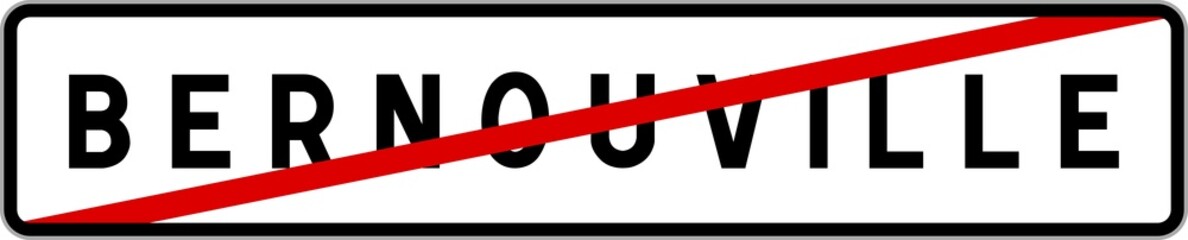 Panneau sortie ville agglomération Bernouville / Town exit sign Bernouville