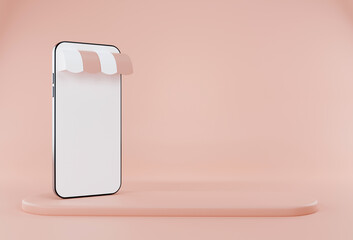 3d illustration.Online delivery service concept, delivery home and office