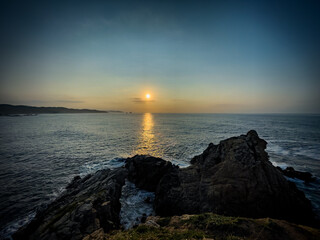 Looking the sunrise in Oaxaca beach, Mexico.