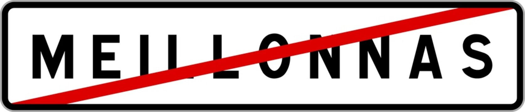 Panneau sortie ville agglom&eacute;ration Meillonnas / Town exit sign Meillonnas
