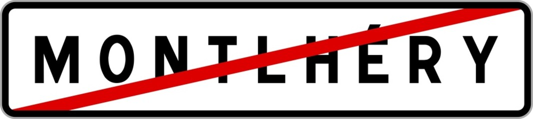 Panneau sortie ville agglomération Montlhéry / Town exit sign Montlhéry