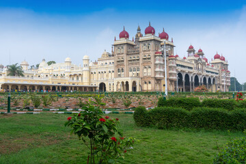 Mysuru, Karnataka, India - November 25th 2018 : Mysore Palace is a historical palace and a royal...