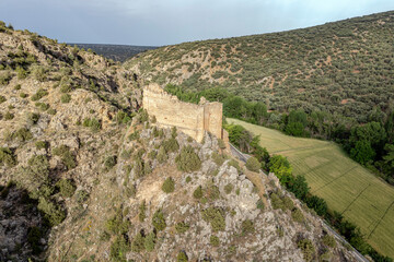 Fototapeta na wymiar Santa Croche Castle is a medieval castle built on the site of Santa Croche, on the outskirts of the town of Albarracin, province of Teruel