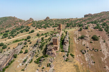 Fototapeta na wymiar Zafra castle, 12th century,in Campillo de Duenas, Spain