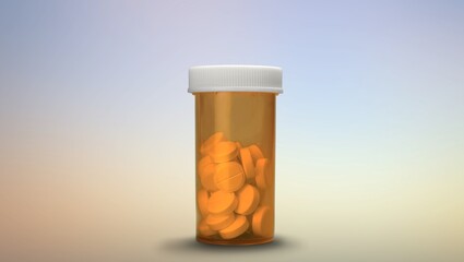 White pills in RX prescription drug bottle