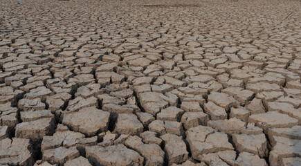 Deep cracks. Dried soil. Background, texture of dry cracked soil. Soil drought. Environmental protection. World Day to Combat Desertification and Drought. Ecology and Nature Conservation.