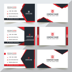 Personal visiting card with company logo. Vector illustration. Stationery design Set of modern business card print templates. 