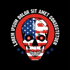 skull american flag