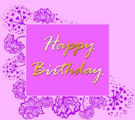Happy birthday card. Celebration background with text. Vector illustration