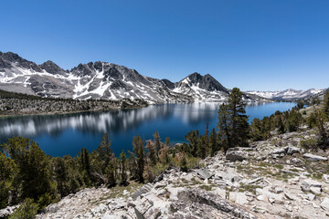 Duck Lake in the wilderness above Mammoth Lakes in the Sierra Nevada Mountains of California.