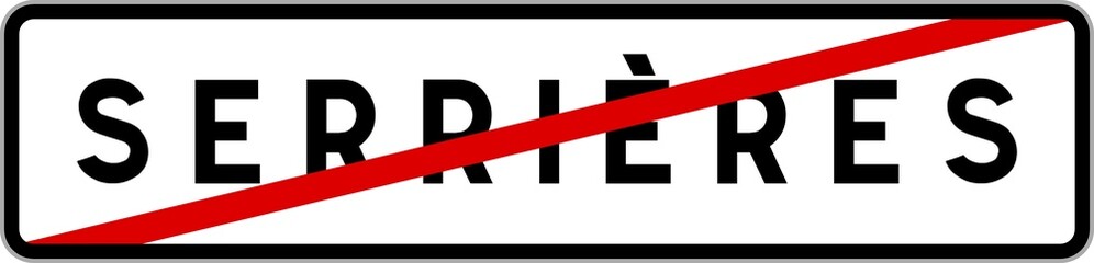Panneau sortie ville agglomération Serrières / Town exit sign Serrières