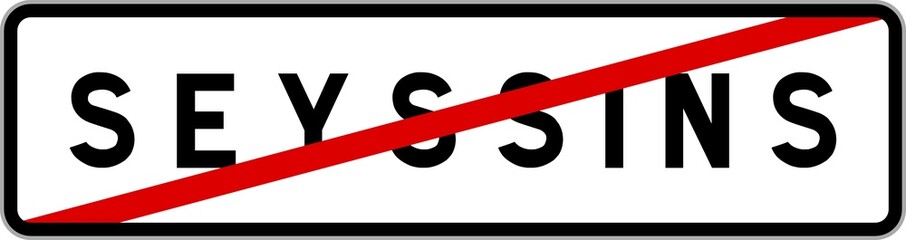 Panneau sortie ville agglomération Seyssins / Town exit sign Seyssins