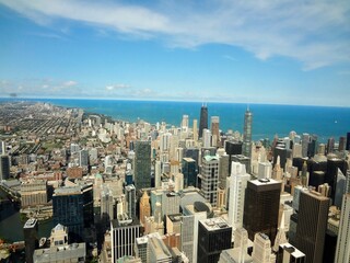 View of the city of Chicago from Hancock Center         