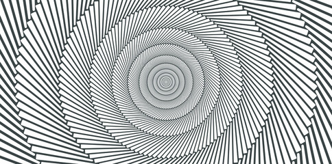 Background of spiral white and gray shapes, with white depth and continuation