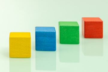 Color blocks for children, educational, space for inscription, vivid colors, pastel background