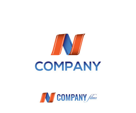 Letter N Logo Design. Studio Film Logo Template.