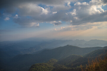 Beautiful mountain range  khao san nok wua kanchanaburi.Khao San Nok Wua is the highest mountain in...