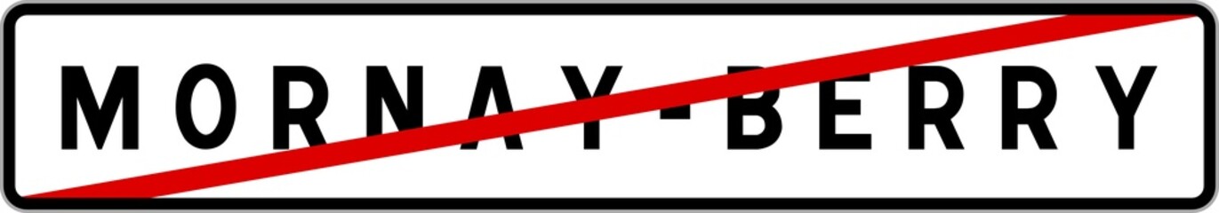 Panneau sortie ville agglomération Mornay-Berry / Town exit sign Mornay-Berry