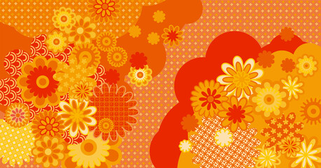 Chinese cute floral pattern for header
