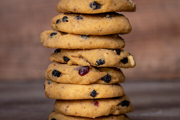 Fototapeta na wymiar cookie stack, homemade cookies, close up.