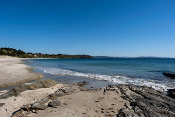 Sandy beach in Pontevedra, Spain