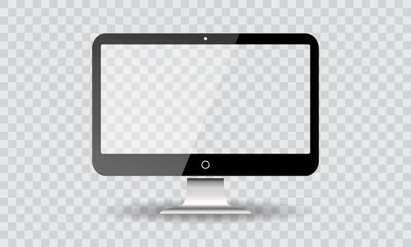 PC compter on a transparent background. Vector illustration