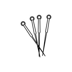 acupuncture needles icon, on a white background, vector illustration