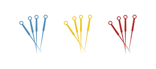 acupuncture needles icon, on a white background, vector illustration - obrazy, fototapety, plakaty