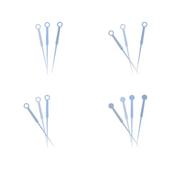 acupuncture needles icon, on a white background, vector illustration - obrazy, fototapety, plakaty