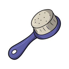 Hair comb with blue handle, comb for animals , vector illustration in cartoon style