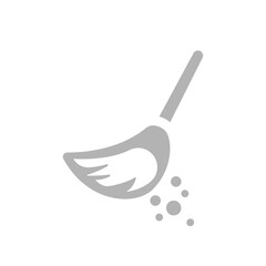 broom icon on white background, vector illustration