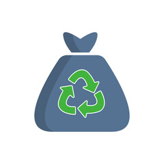 Garbage bag icon, recycling concept, vector illustration