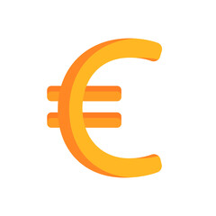 euro icon on a white background, vector illustration