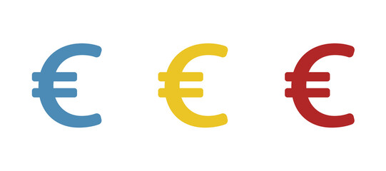 euro icon on a white background, vector illustration