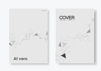 Vector atoms background. Abstract polygonal with connecting dots and lines. Pattern texture technology. Network polygon triangle. Science geometric structure