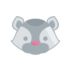 raccoon icon on a white background, vector illustration