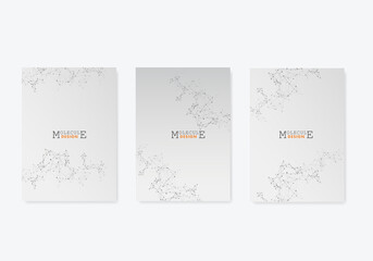 Vector connect lines and dots. Brochure template for technology and science. EPS 10