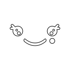 Smiley icon on white background, vector illustration