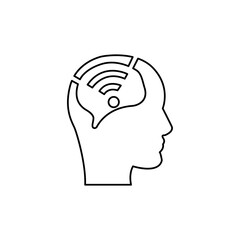 head icon, wifi concept, vector illustration