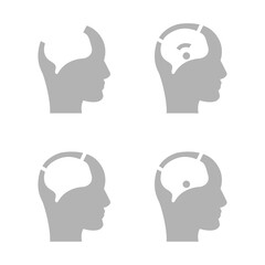 head icon, wifi concept, vector illustration