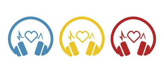 headphone icon on a white background, vector illustration