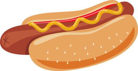 Hamburger, hot dog and burrito clipart design illustration